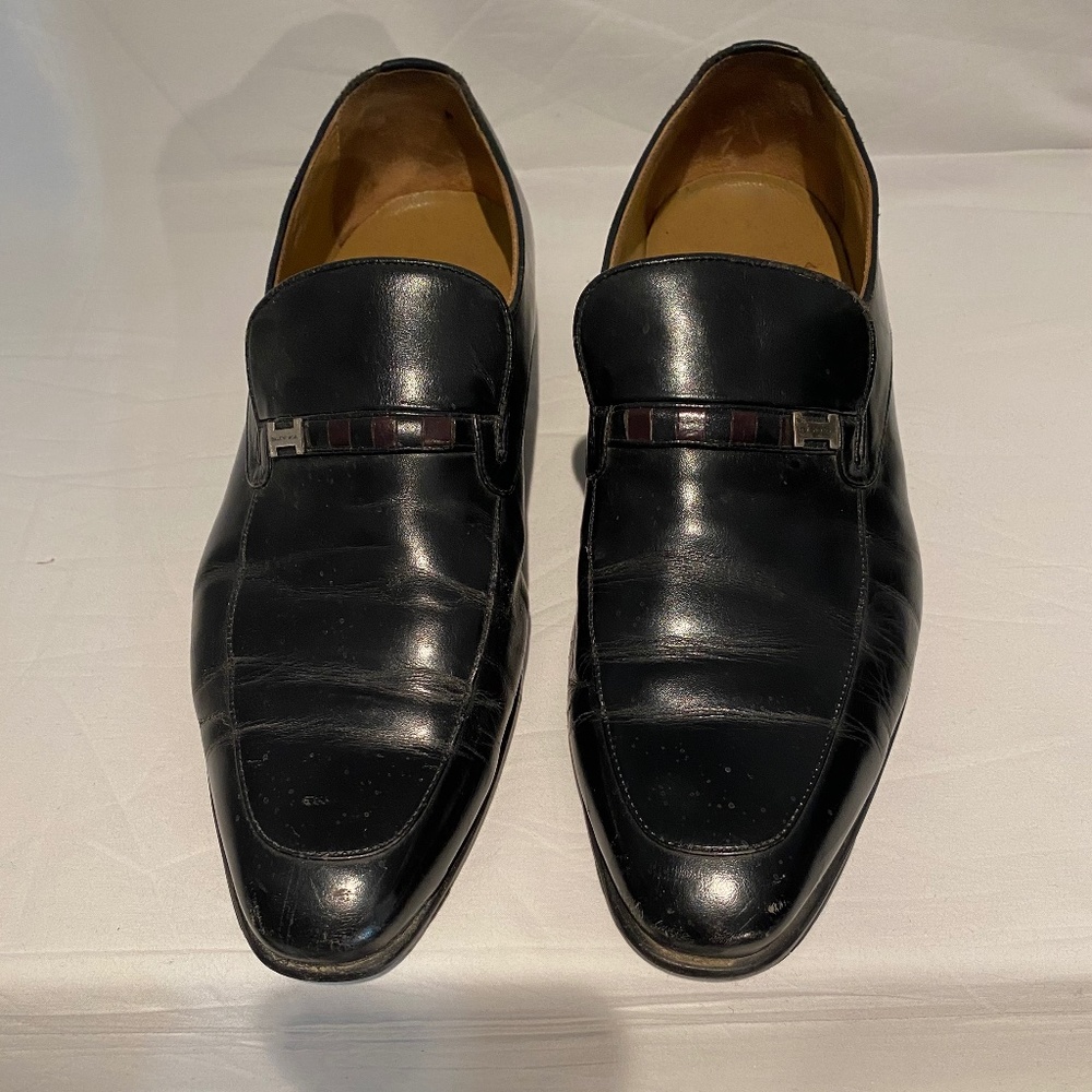 BALENCIAGA Men’s Black Leather Loafers Sz 7 1/2